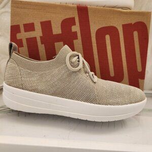 FitFlop "F-Sporty" Dark Taupe Mix Sneakers. NIB. Size EU 36/US 5
